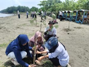 Jelang Hari Pahlawan, Gentara Ajak Ratusan Mahasiswa Lakukan Aksi Nyata Bersih Pantai dan Tanam Pohon di Pantai Maron
